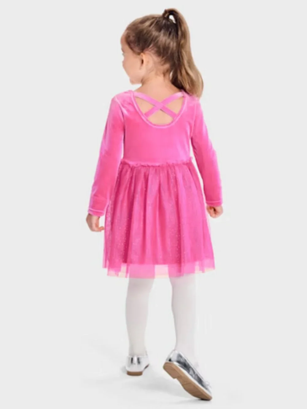 NWT The Children's Place Girls Pink Velvet GlitterTutu Dress Size X-Small